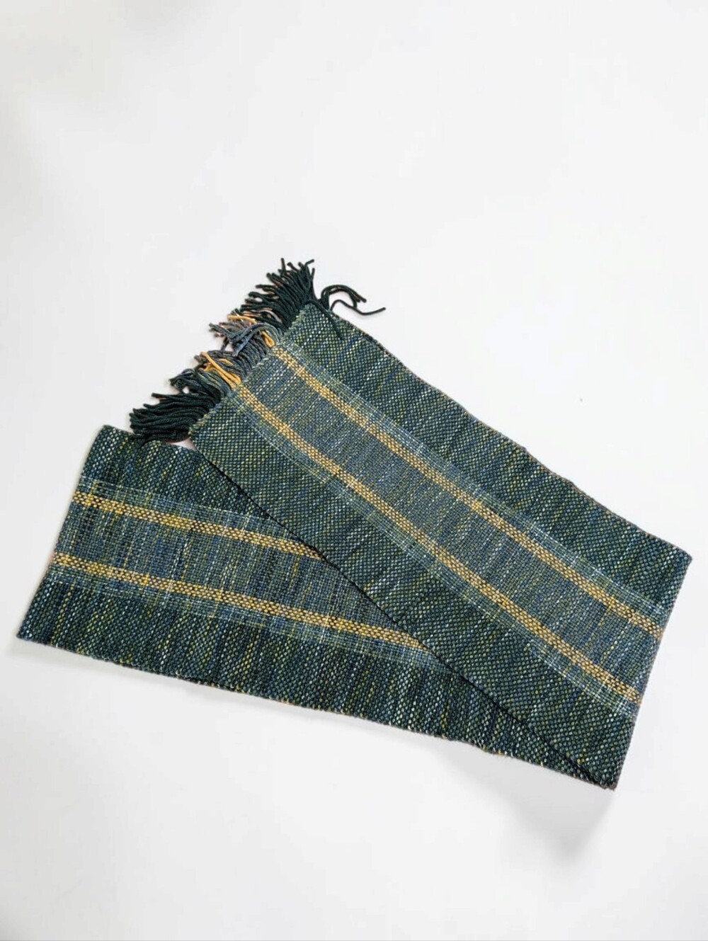 Handwoven Shawl In Deep Green